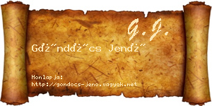 Göndöcs Jenő névjegykártya